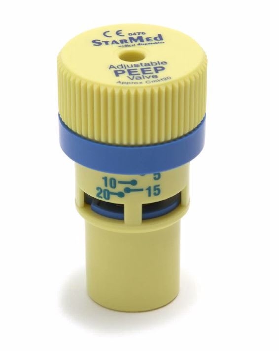 PEEP ventil till revivator och CPAP, 0-20 cm H2O justerbar