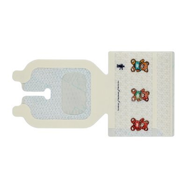 Venkateterförband Tegaderm IV Advanced, 5x5,7cm slits förstärkt ped - Tegaderm