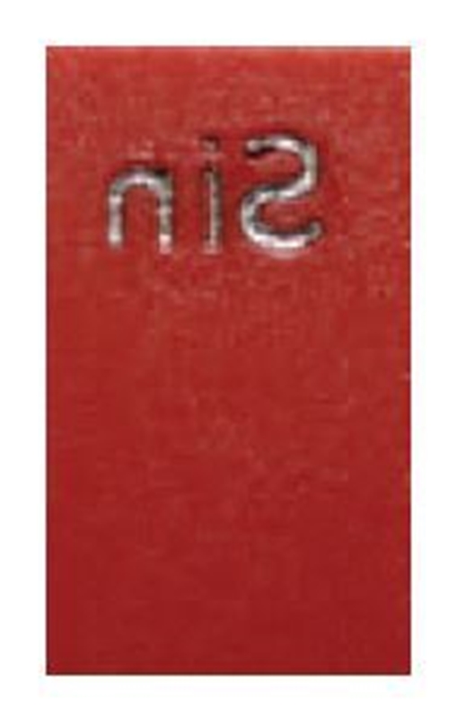 Röntgenmärke SIN röd plast, 20x35mm röd plast