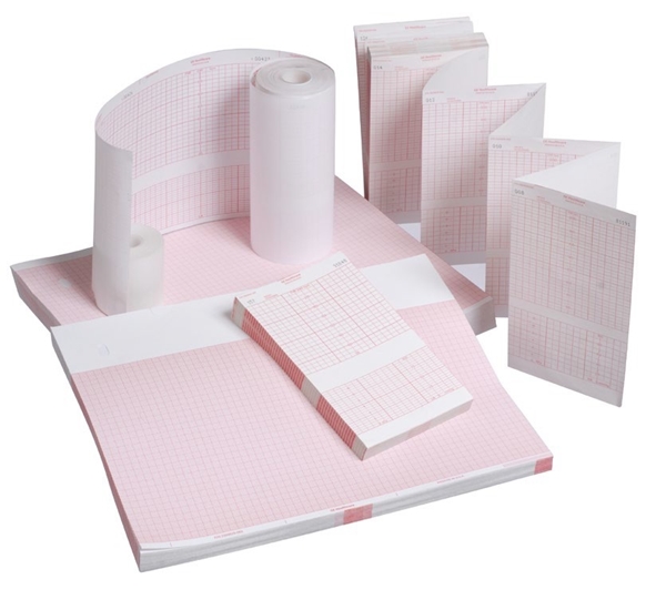 EKG-papper Vital Signs, A4 rödrut 300st/bunt