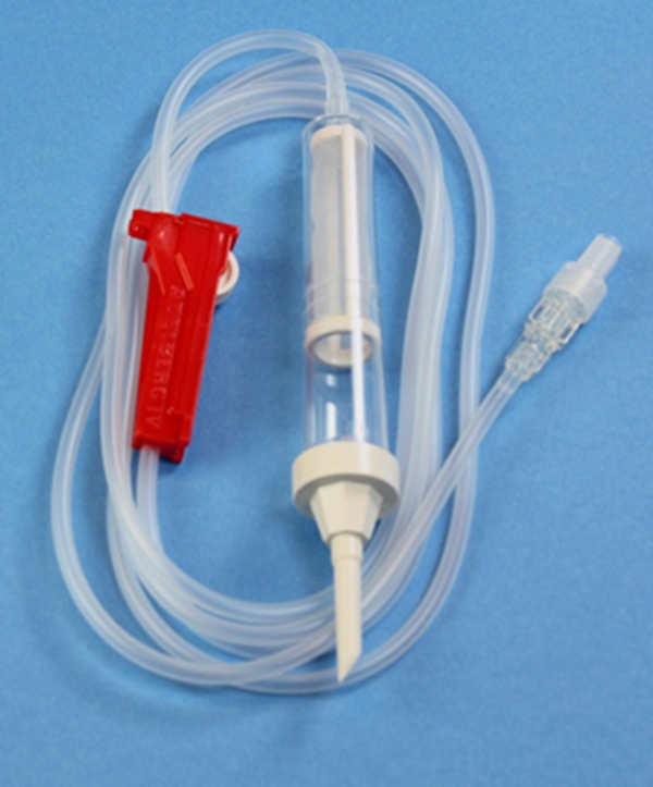 Transfusions agg Mediplast, 180cm Flowstop PVC fri