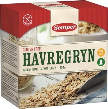 Glutenfria havregryn Semper, 500g Havregryn Semper