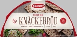 Glutenfritt knäckebröd Semper, 360g Knäckebröd Semper