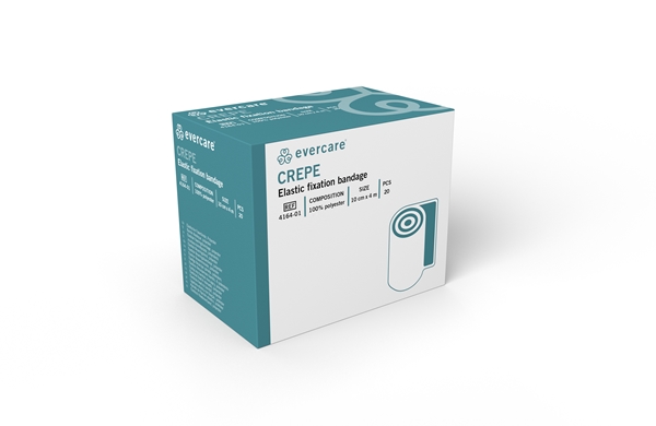 Kräppad fixeringsbinda evercare Crepe, 10cmx4m 100% polyester - evercare® - 2