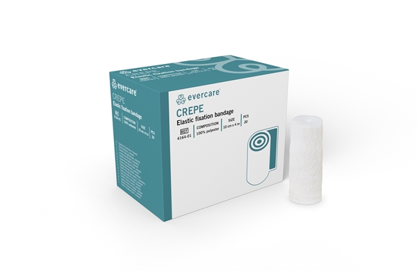 Kräppad fixeringsbinda evercare Crepe, 10cmx4m 100% polyester - evercare® - 1