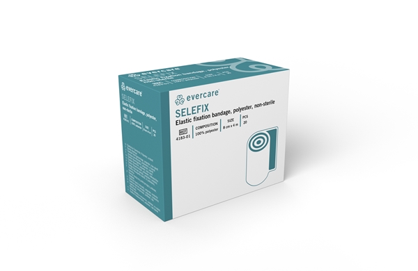 Fixeringsbinda evercare Selefix, 8cmx4m 100% polyester - evercare® - 2