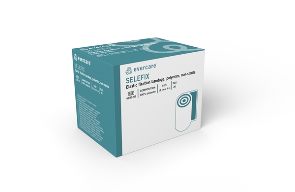 Fixeringsbinda evercare Selefix, 12cmx4m 100% polyester - evercare® - 2