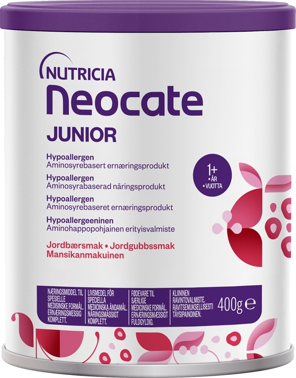 Neocate Junior kombinerat kosttillägg/sondnäring, 1x400g jordgubb