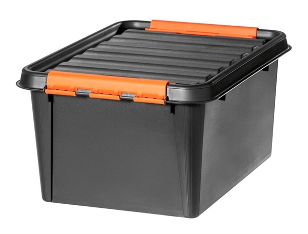 Förvaringsbox plast SmartStore, 31L 50x39x26cm grå m lock