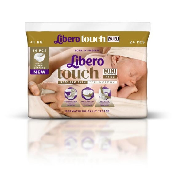 Tejpblöja Libero Touch, Mini Premature upp till 1 kg - Libero