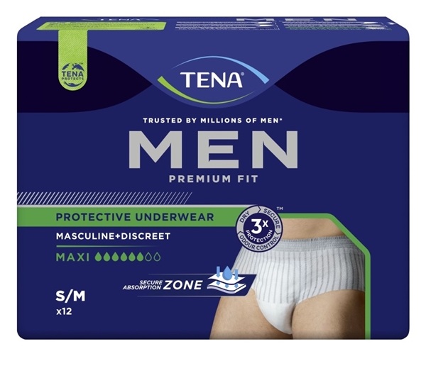 Inkontinensskydd man allt-i-ett byxa, TENA Men Premium Fit Maxi S/M - Tena - 2
