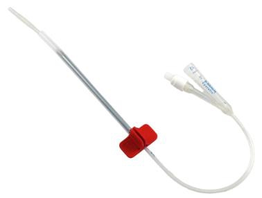 Set för suprapubiskt blåsdränage med ballongkateter av silikon, rak spets. Maximal kvarliggandetid 3 månader, ch14 44cm sil set m12cm kanyl