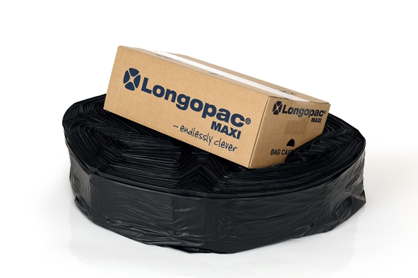 Sopsäck plast Longopac Maxi, 110m Ø570mm svart - LONGOPAC