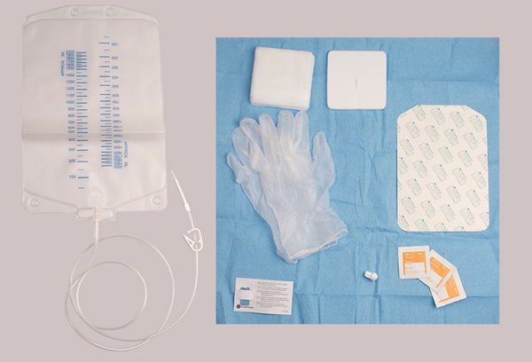 Dränagepåse till kateter Ewimed, 2000ml inkl tillbehör - PleurX