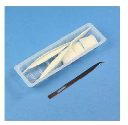 Suturset gasväv Mediplast, 3 tork kniv pincett tråg