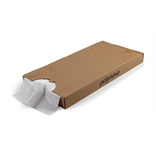 Bärkasse plast LLD, 15L 270/150x550mm 33my vit - POLYNOVA - 1