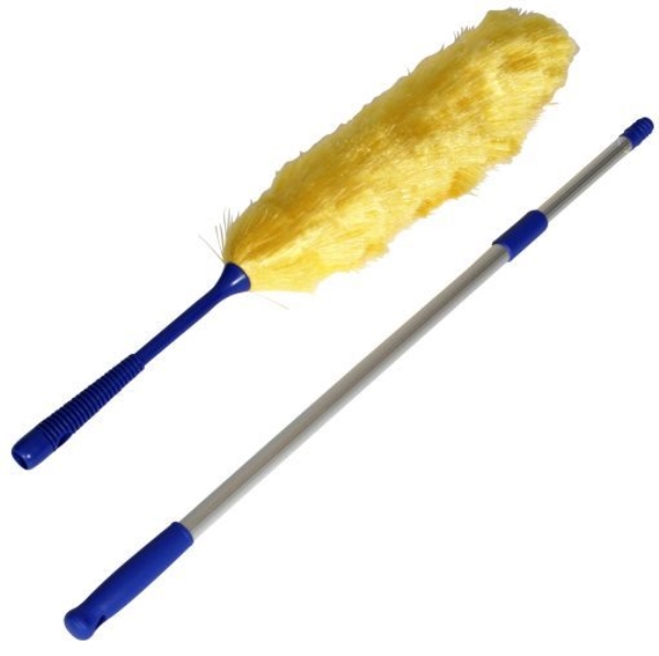 Dammvippa EASY med teleskaft, 125-170cm gul/blå