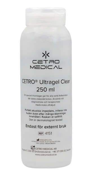 Ultraljudsgel CETRO Clear, 260g/250mL