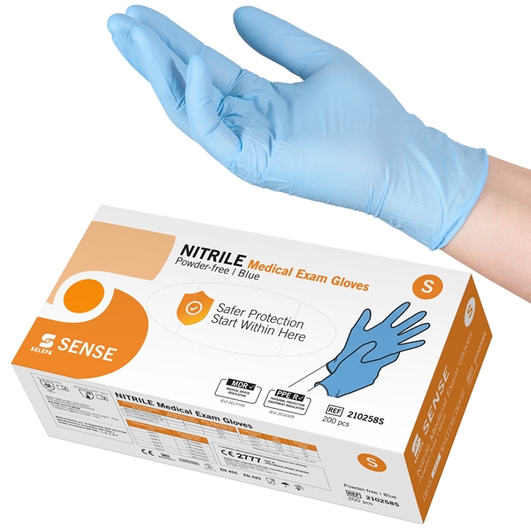 Handske us nitril Selefa pf, S SENSE blå AQL 1,5 - SELEFA®