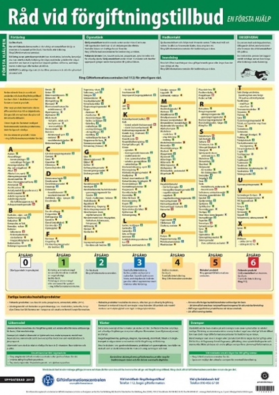 Broschyr Råd vid förgiftningstillbud, en första hjälp