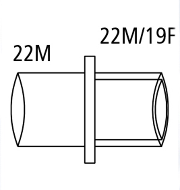 Koppling rak Dar, 22M 22M/19F