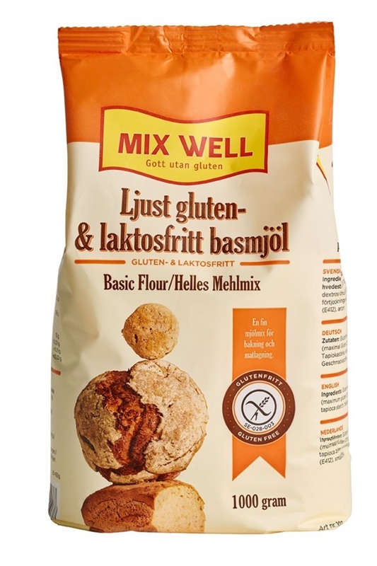 Glutenfritt/laktosfritt mjöl, 1000g Ljust basmjöl Mixwell
