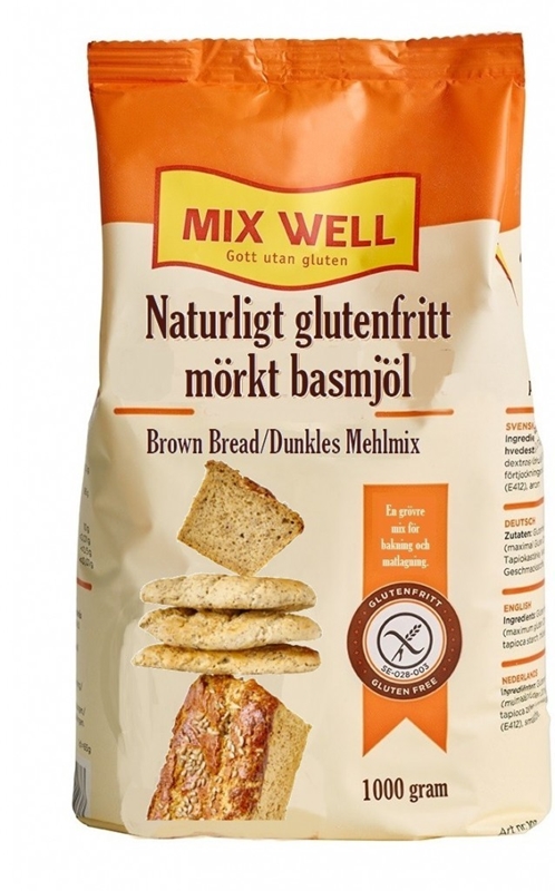 Naturligt glutenfritt basmjöl, 1000g Mörkt basmjöl Mixwell