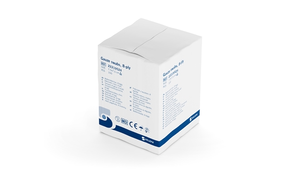 Kompress gasväv 8L Selefa, 7,5x7,5cm påse osteril - SELEFA® - 2