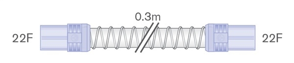 Andningsslang Smoothbore, 22mmx0,3m 22F/22F