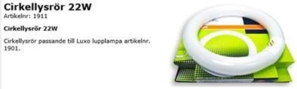 Lysrör till lupplampa, 22W cirkellysrör