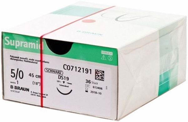 Sutur Supramid 5-0 (1), 45cm DC19 svart