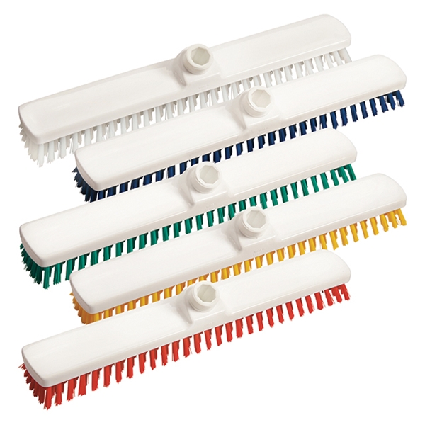 Levangborste plastrygg, 400x60x90mm vit m blå borst