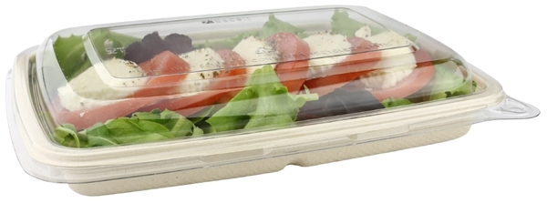 Lock till Bagasse skål , R-Pet 230x165x50mm 950ml