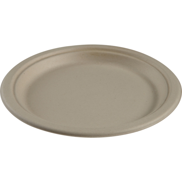 Tallrik bagasse flat, 23cm natur