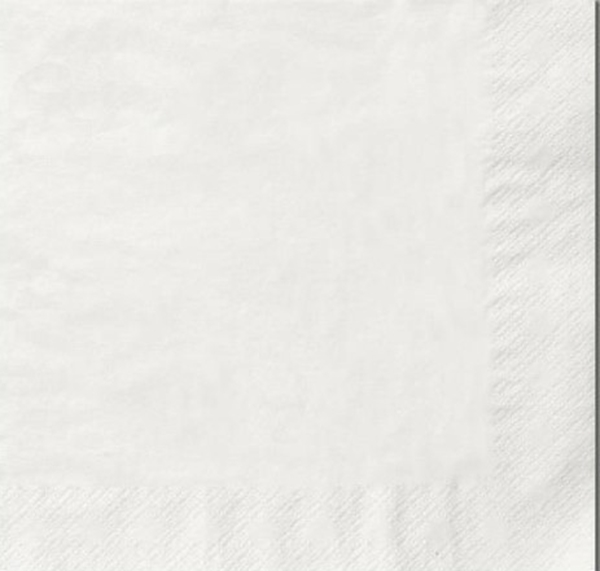 Servett tissue 1/4 vikt 3L, 40x40cm vit