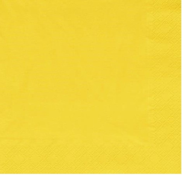 Servett tissue 1/4 vikt 3L, 40x40cm gul