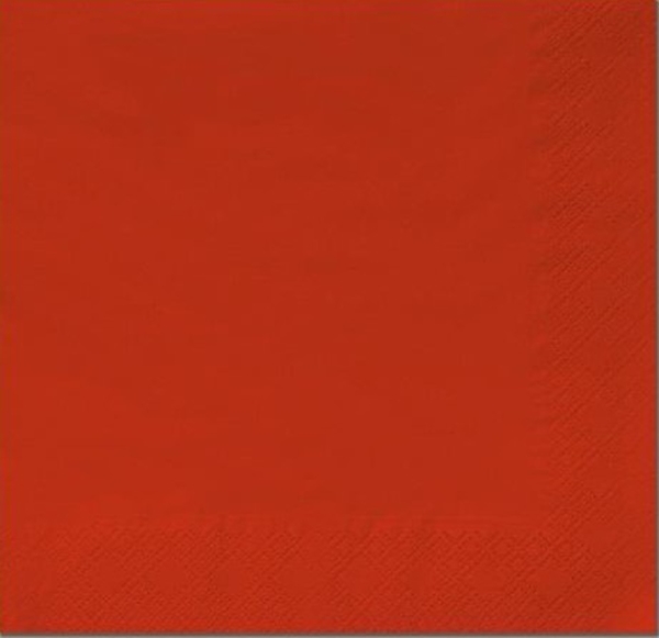 Servett tissue 1/4 vikt 3L, 40x40cm röd