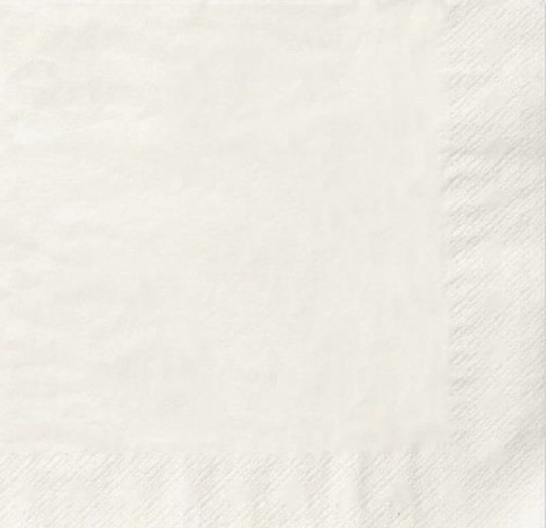 Servett tissue 1/4 vikt 3L, 24x24cm vit