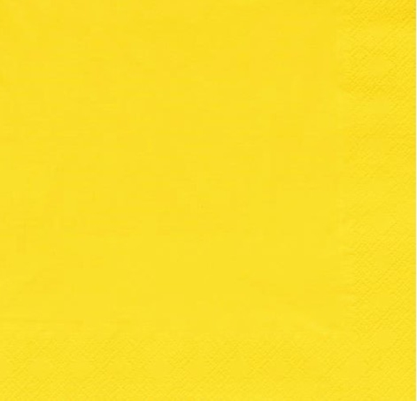 Servett tissue 1/4 vikt 3L, 24x24cm gul