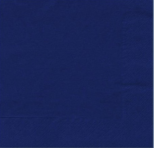 Servett tissue 1/4 vikt 3L, 24x24cm mörkblå