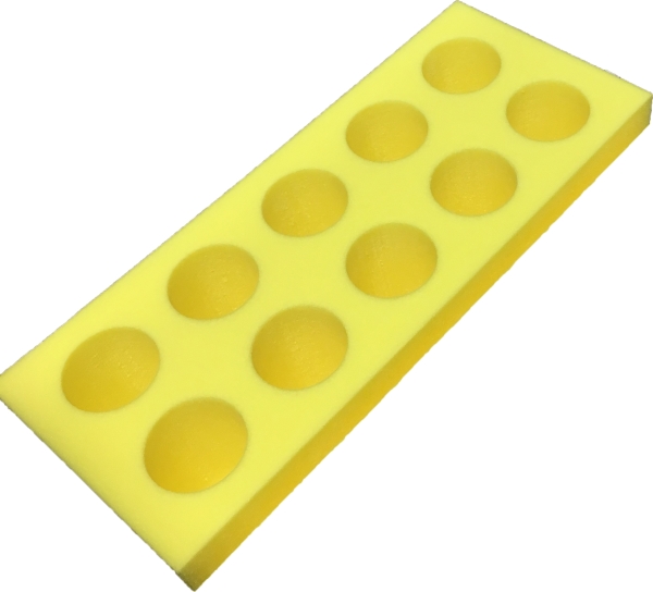 Insats för biltransportlåda 650, 10 hål D 32mm