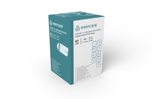 Venkateterförband evercare, 7x9cm slits förstärkt - evercare® - 3