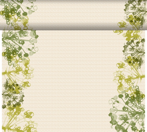 Bordsduk papper Dunicel , 0,4x24m grön mönstrad vepa - Dunicel