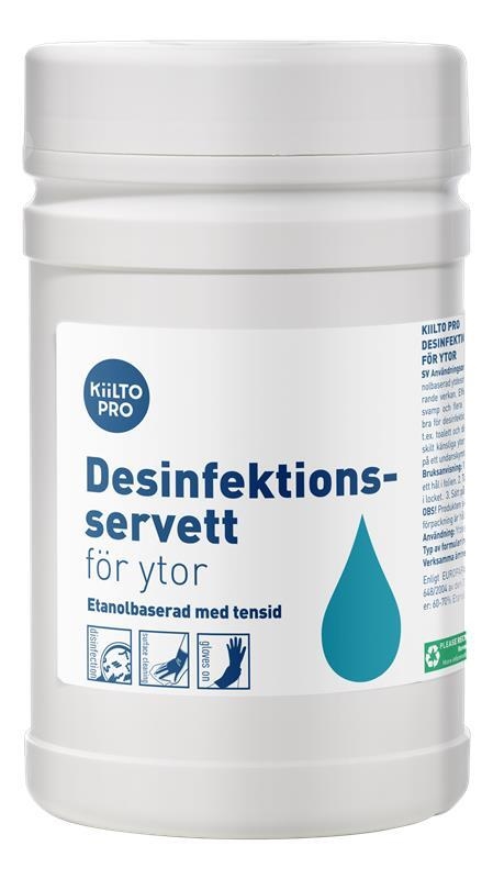 Ytdesinfektion servett Antibac m etanol, 20x20cm m tensid 70st/rör - antibac
