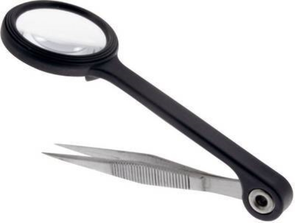 Pincett m förstoringsglas PZ80, luppdiamet 25mm, 8x förstoring