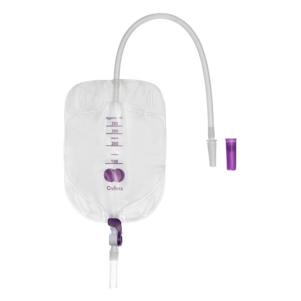 Urinpåse tömbar Qufora, 0,35L 30cm Q-flow avklippb - Qufora