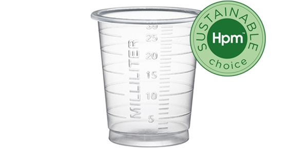 Medicinbägare plast Eco+, 30ml smal transparent