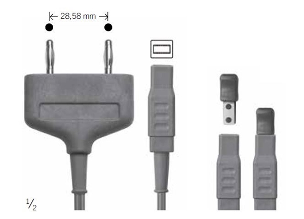 Diatermikabel KLS bipolär, 4,0m passar Valleylab