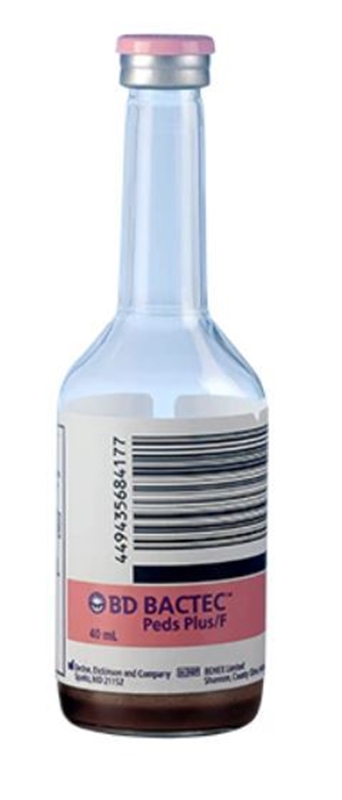 Blododlingsflaska Peds Plast, plus f rosa/silver pediatrisk