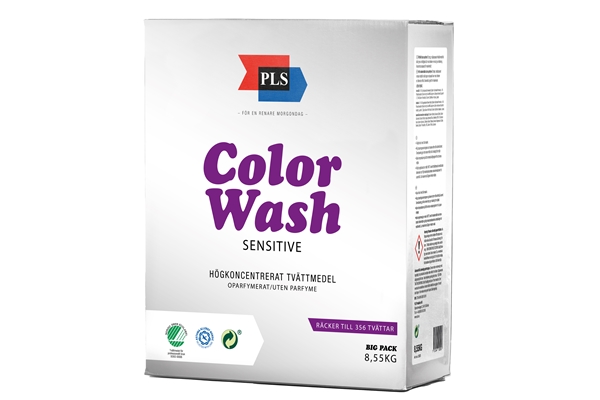 Tvättmedel pulv Colorwash, 8,55kg oparf kulör Svanen - PLS